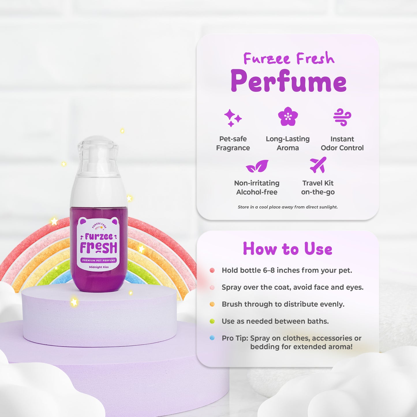 Furzee Fresh Pet Shampoo and Perfume Midnight Kiss