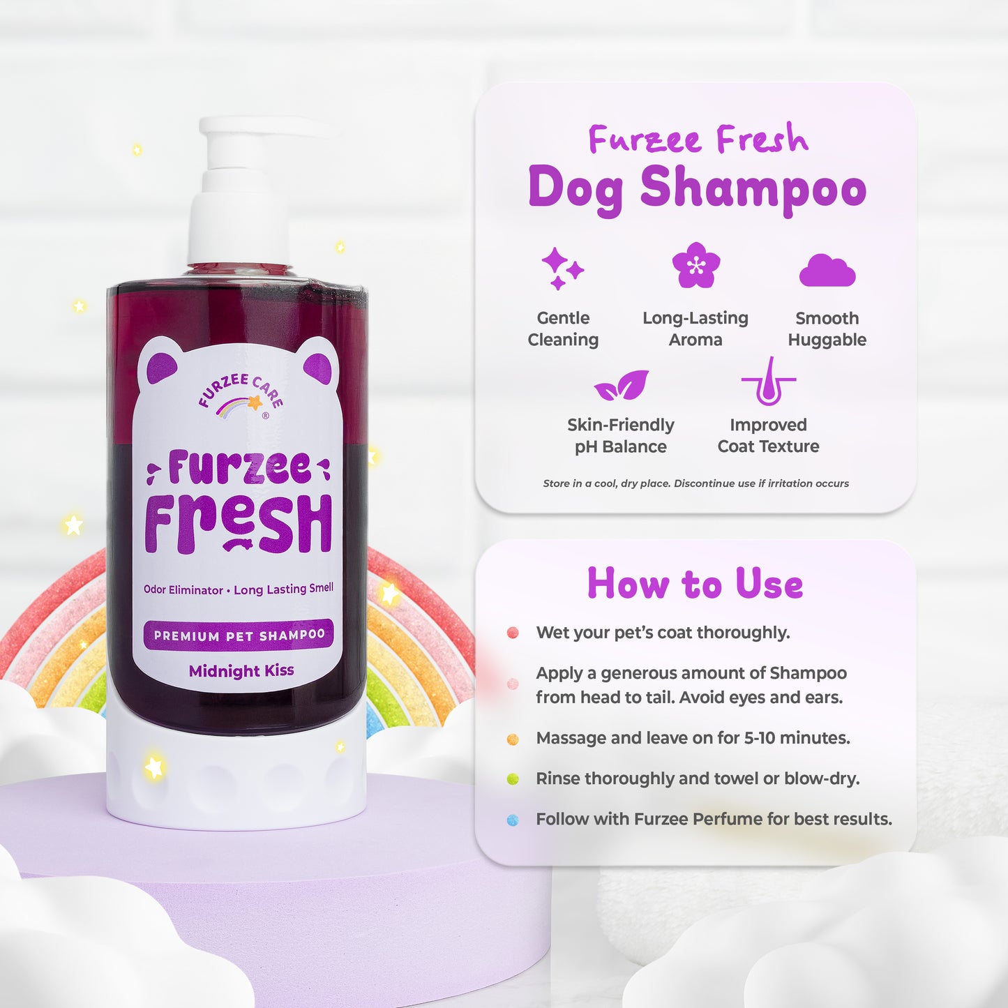 Furzee Fresh Pet Shampoo and Perfume Midnight Kiss