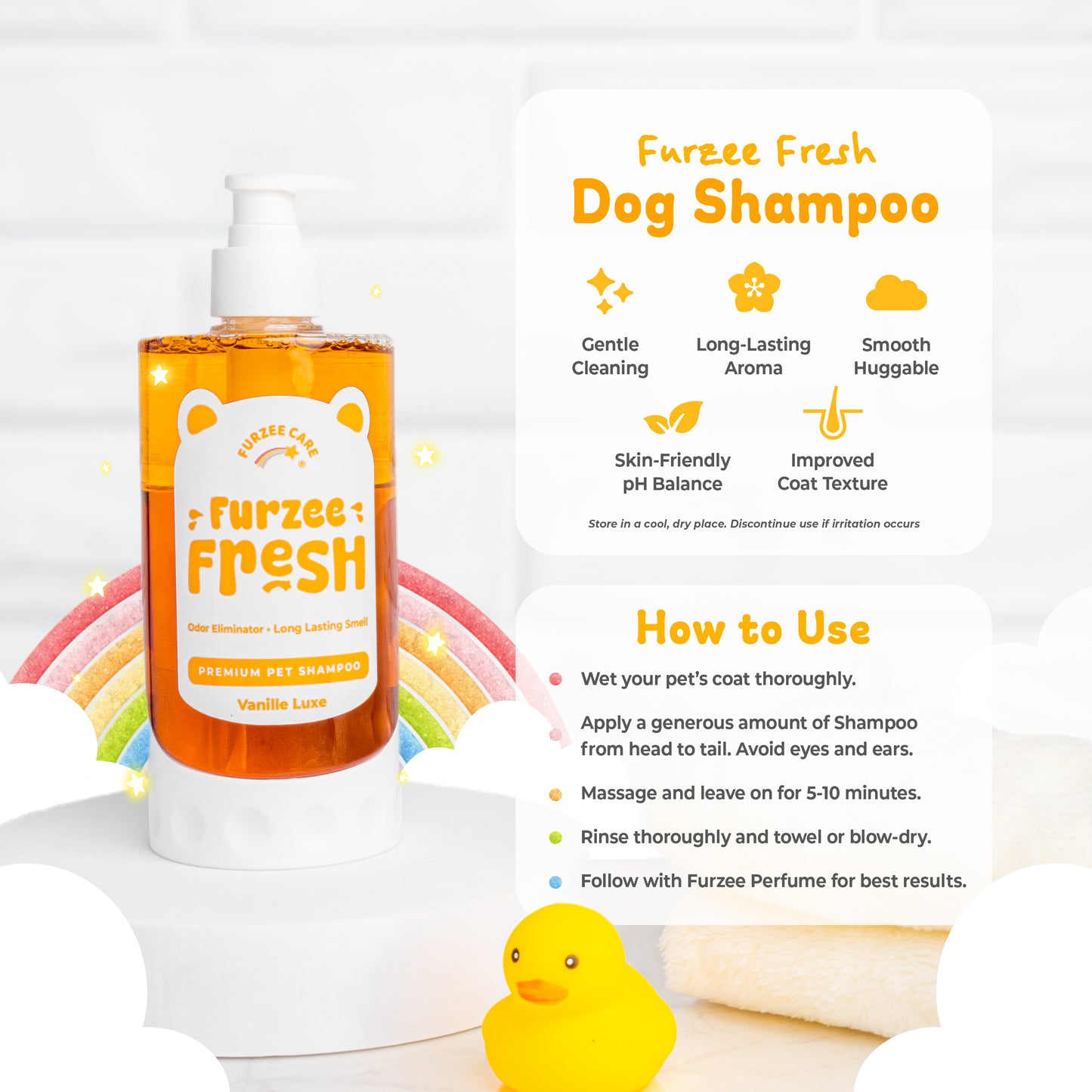 Furzee Fresh Pet Shampoo and Perfume Vanille Luxe